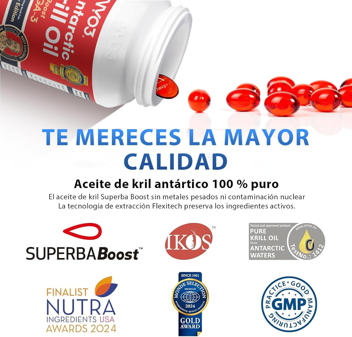 NYO3® Antarctic Krill Oil Amundsen Omega 3 Softgels. 60ct