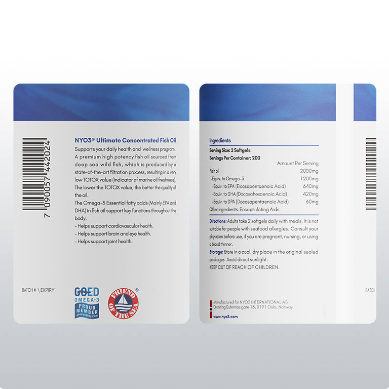 NYO3® ULTIMATE CONCENTRATED FISH OIL, 400ct.(sold out)