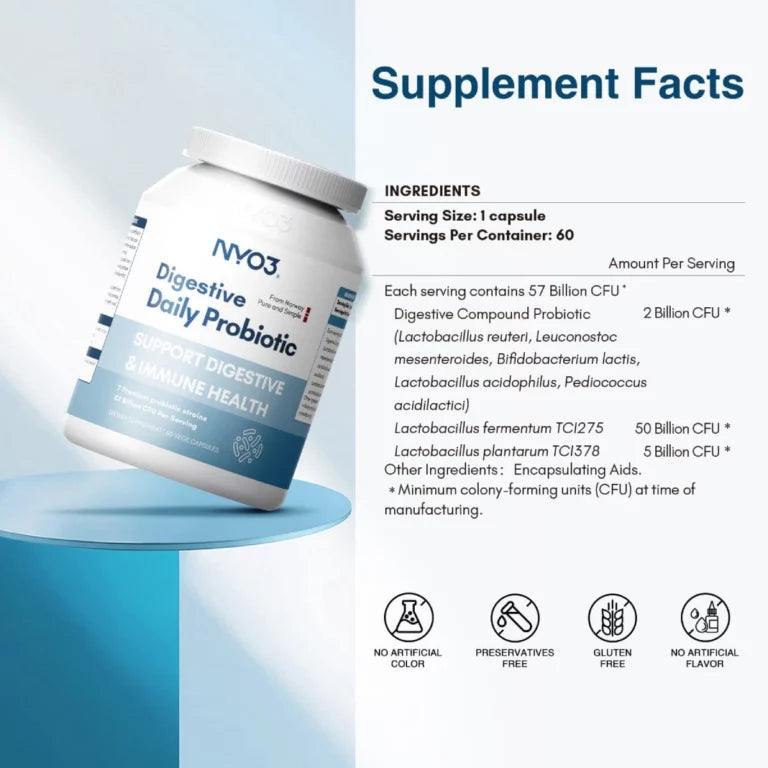 NYO3® Daily Digestive Probiotic Capsules