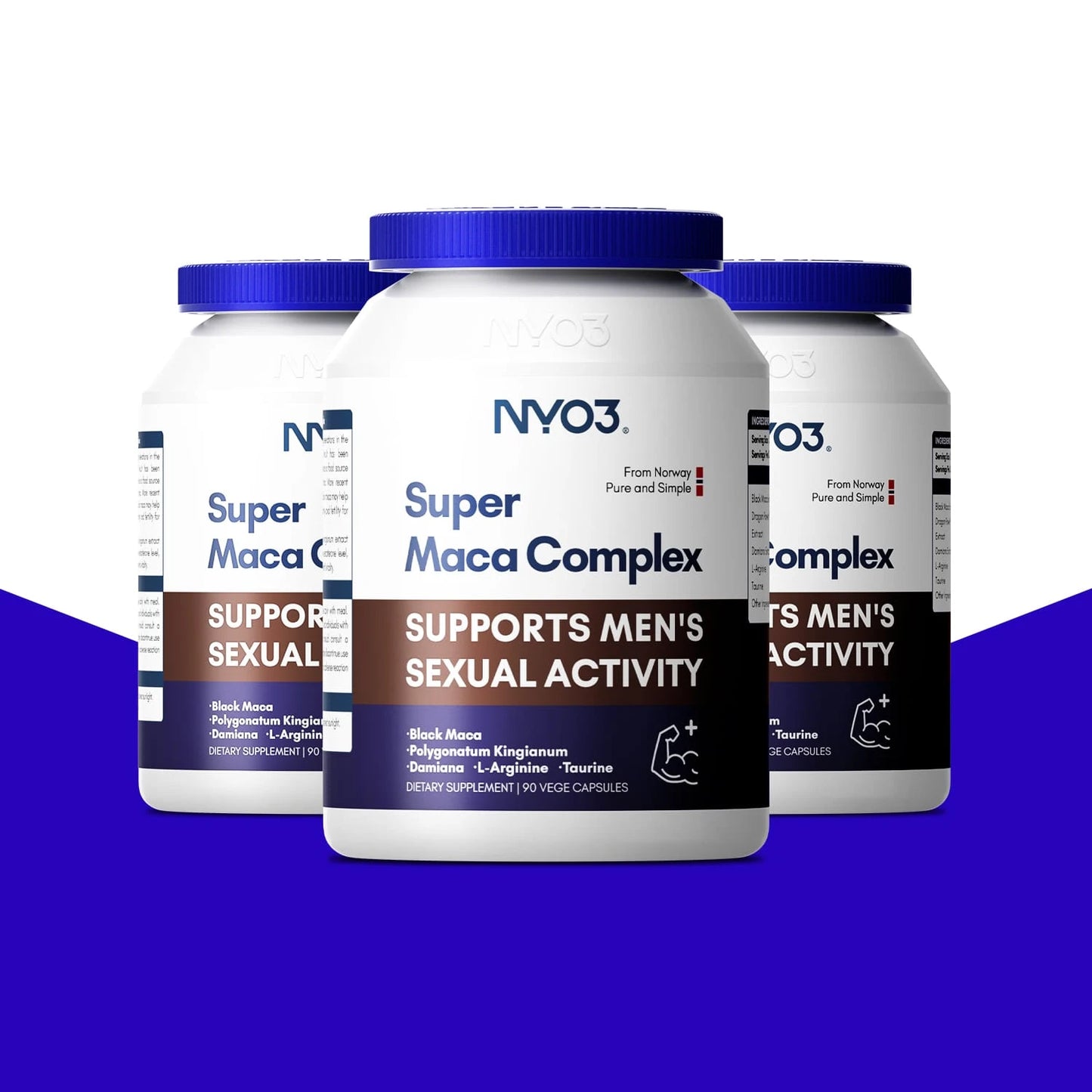 NYO3® Organic Black Maca Root Vegan Capsules 90 Ct