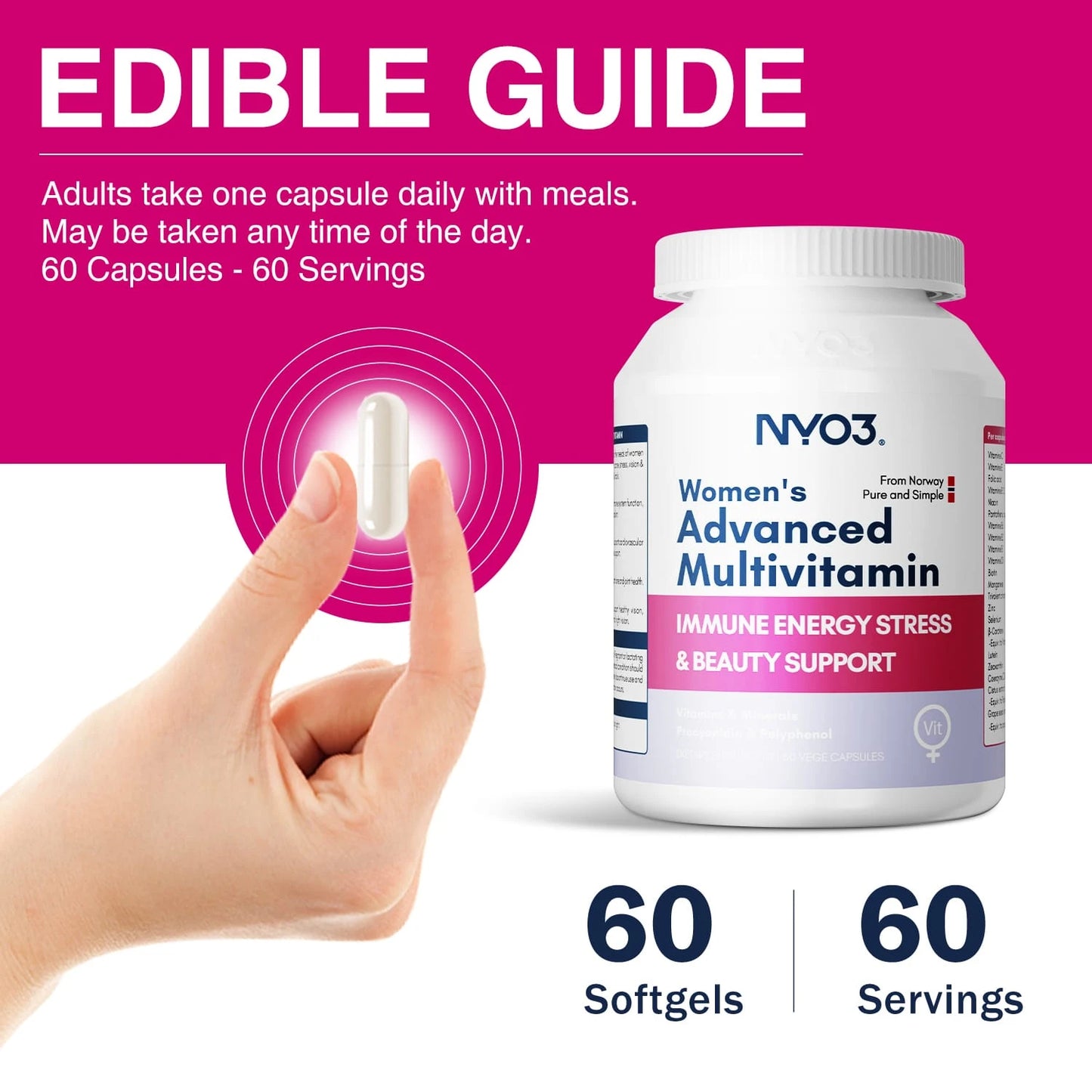 NYO3® Women’s Advanced Multivitamin Capsules 545mg