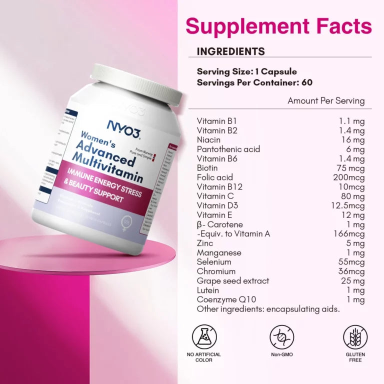NYO3® Women’s Advanced Multivitamin Capsules 545mg