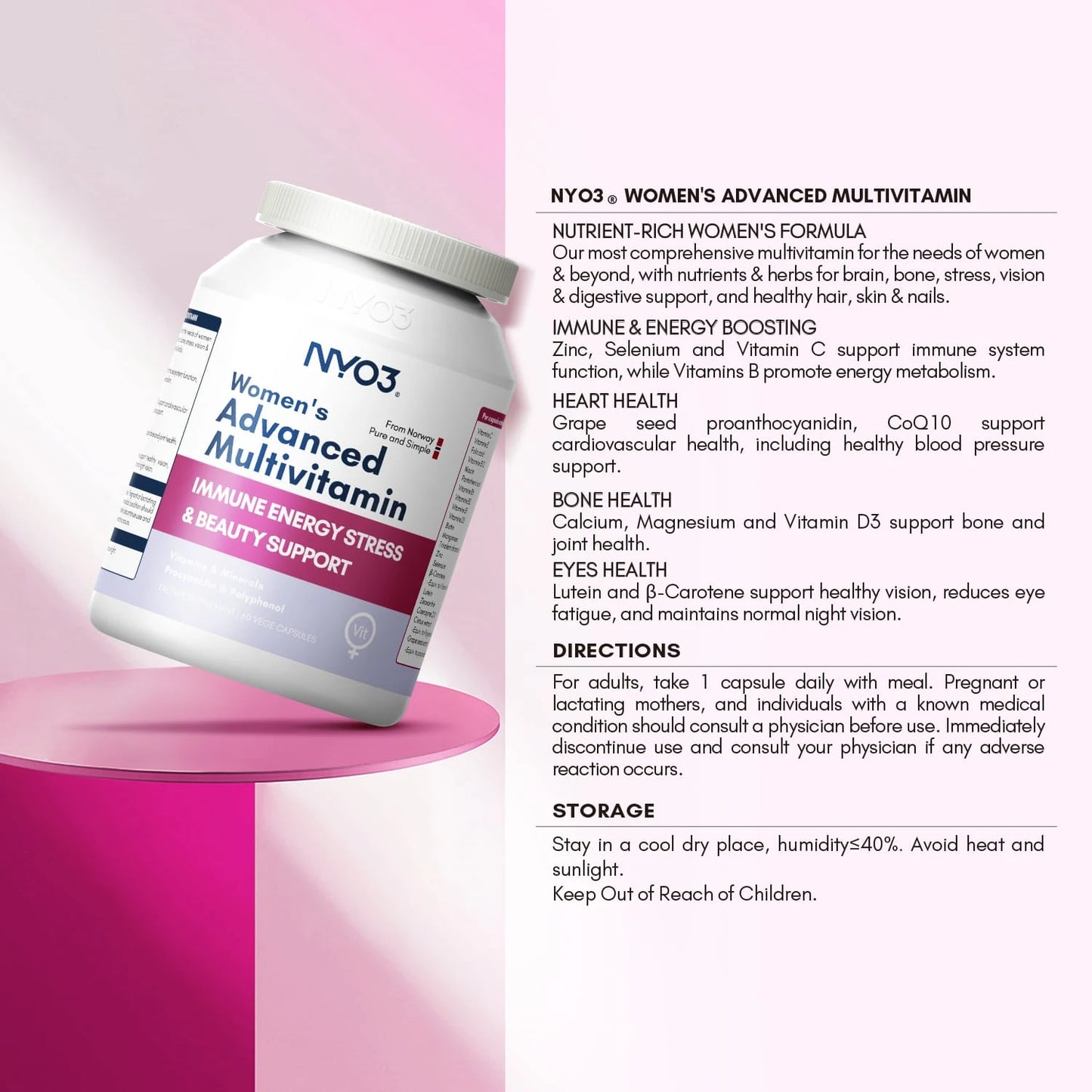 NYO3® Women’s Advanced Multivitamin Capsules 545mg