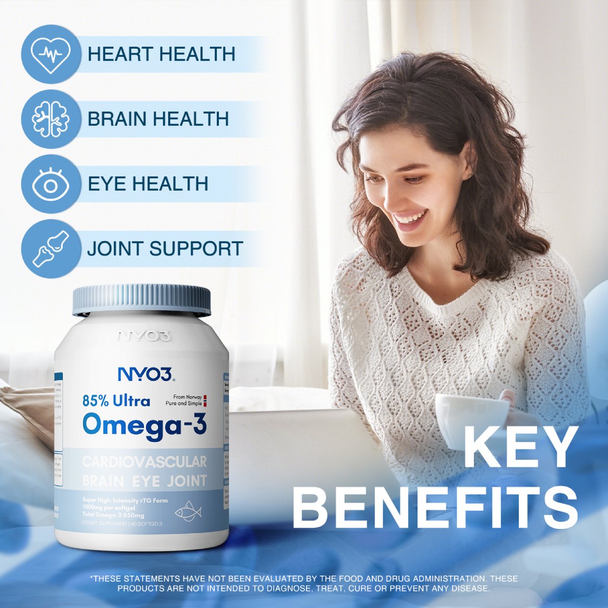 NYO3® 85% Ultra Omega-3 Fish Oil Softgels