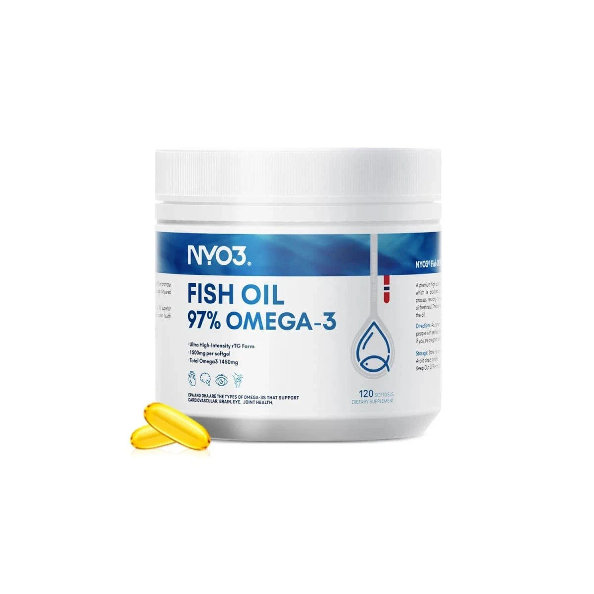 NYO3® 97% Omega 3 Fish Oil Softgels