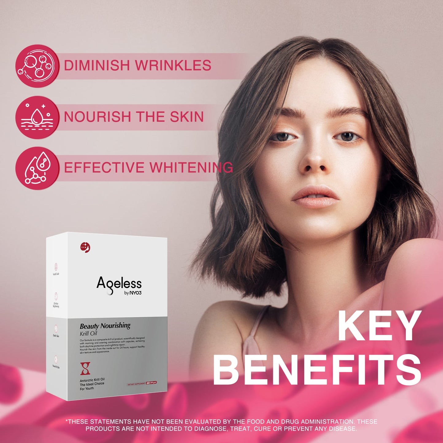 NYO3® Ageless Beauty Nourishing Krill Oil Softgels
