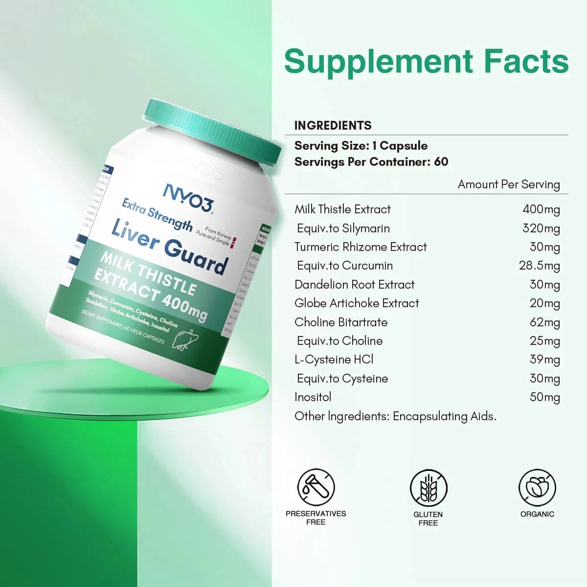 NYO3® Extra Strength Liver Guard Vegetable Capsules