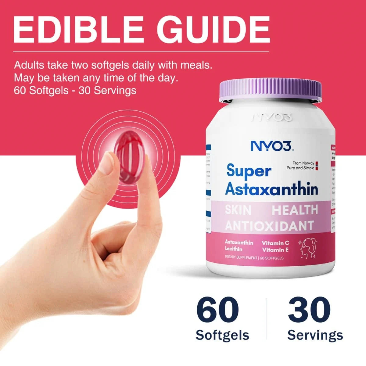 NYO3® Super Astaxanthin Softgels 500mg