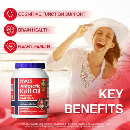 NYO3® Antarctic Krill Oil Amundsen Omega 3 Softgels. 90ct