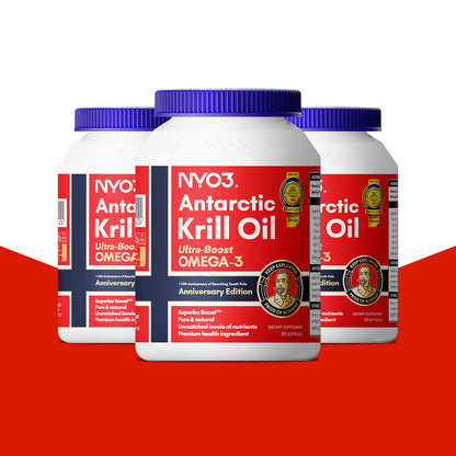 NYO3® Antarctic Krill Oil Amundsen Omega 3 Softgels. 90ct