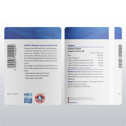 NYO3® ULTIMATE CONCENTRATED FISH OIL, 400ct.(sold out)