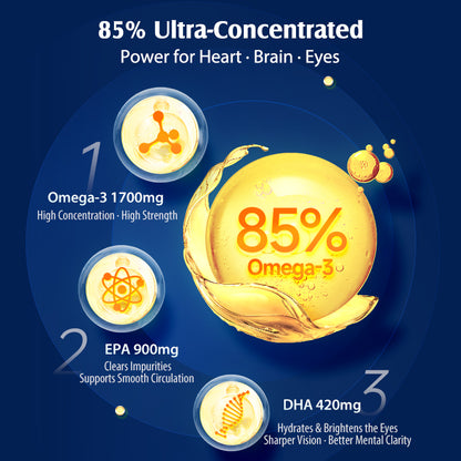 NYO3® 85% Ultra Omega-3 Fish Oil Softgels(Buy More, Save More)