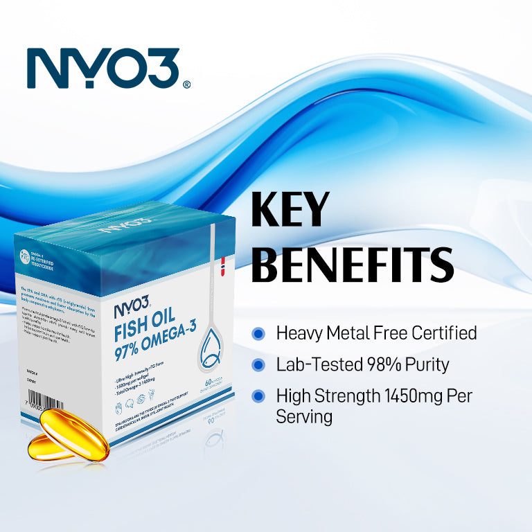 NYO3® 97% Omega 3 Fish Oil Softgels, 60ct.