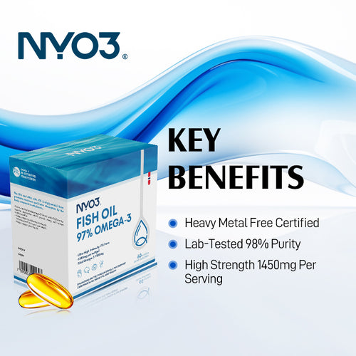 NYO3® 97% Omega 3 Fish Oil Softgels, 60ct.