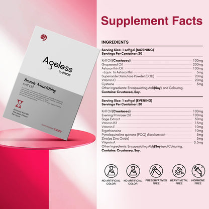 NYO3® Ageless Beauty Nourishing Krill Oil Softgels