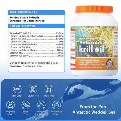 NYO3® Advanced MUNCH CLASSIC 1892 Antarctic Krill Oil Softgels 2.0