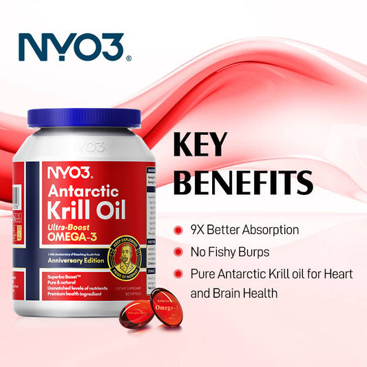 NYO3® Antarctic Krill Oil Amundsen Omega-3 Softgels. 60ct