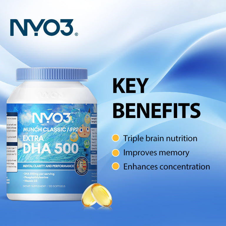 NYO3® MUNCH CLASSIC 1892 EXTRA DHA 500 Fish Oil Softgels,120ct(sold out)